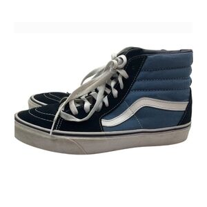 Vans Sk8 Hi High Top Blue Black Suede Canvas Skate Sneakers Shoes M7.5/W9